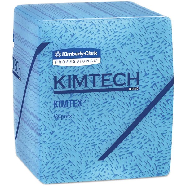 Kimberly-Clark KIMTEX Wipers, 1/4 Fold, 12 1/2 x 12, Blue, 66/Box, 8 Boxes/Carton, Sold As 1 Carton