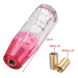 MASO Universal Car Speed Gear Stick Shift Knob Gear Knob with 3 Adapter Crystal Aluminum White+Pink(15CM)