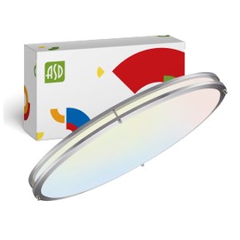 ASD 32 Inch Oval Flush Mount Ceiling Light 45W 3750 Lm Brush Nickel Finish Dimmable 32' Flushmount Lighting for Bedroom Kitchen Hallway 3000K 4000K 5000K Adjustable 3CCT 120v 277v Energy Star, ETL