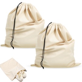 2 Piece 17.7" x 13.8" Travel Shoe Bags for Packing, Breathable Dust-Proof Drawstring Storage Pouch Bag, Flannel Shoe Pouch for Shoes, Toys, Purses, Handbags & Handbags