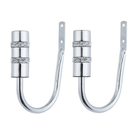 A.Unique Home Pair of Diamante Barrel Holdbacks with Fittings, In a Variety of Colours. (Nickel, Holdbacks)