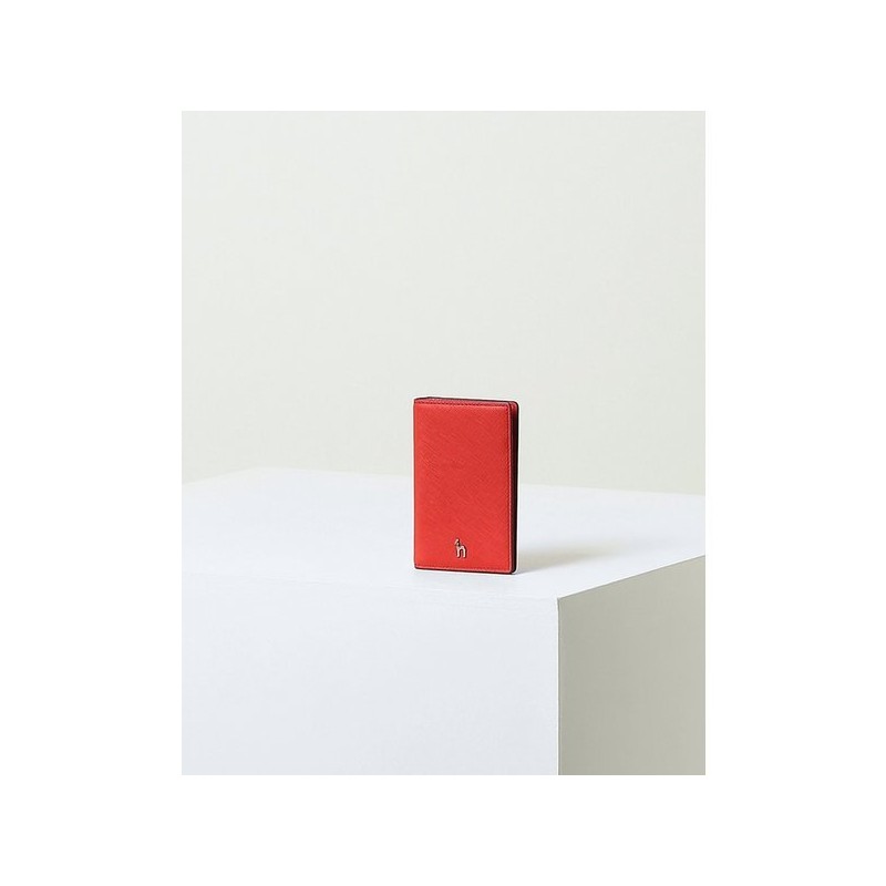 Hazzys (신세계센텀점)NOMAD레드 퍼피로고 플랫 카드지갑 HIHO5E134R2 (NOAMAD) Red Puppy Logo