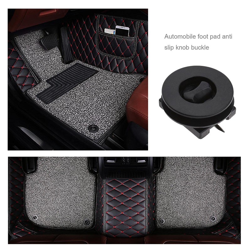 EMSea 4Pcs Car Mat Retainer Carpet Anti-Slip Buckle Twist Plastic