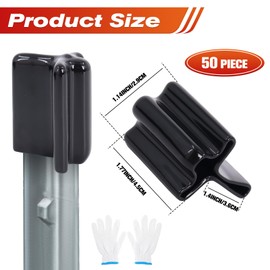 50 Pcs Safe T Post Caps, Vinyl T Post Topper Safety T-Post Caps, Black