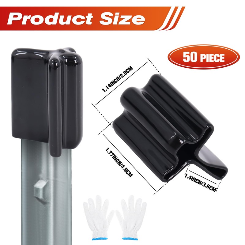 50 Pcs Safe T Post Caps, Vinyl T Post Topper