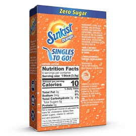 Sunkist Soda Orange Singles To Go Drink Mix, 0.74 OZ, 6 CT (Pack of 4)
