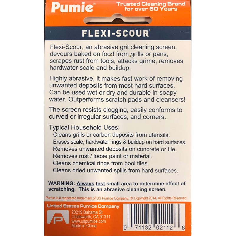 PUMIE Flexi-Scour Flexible Scrubbing Screen for Household Cleaning, 5.5" x