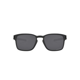 Oakley Men's OO9358 Latch Square Low Bridge Fit Rectangular Sunglasses, Matte Black Ink/Prizm Black Polarized, 55 mm