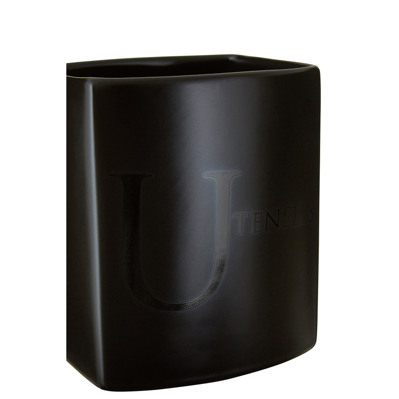 Premier Housewares Text Utensil Holder - Black,W10 X D9 X