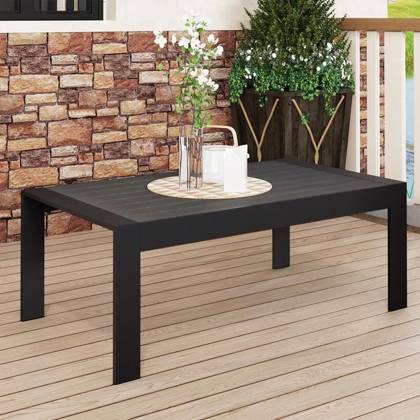 All Weather Aluminum Outdoor Coffee Table, Patio Coffee Tables for