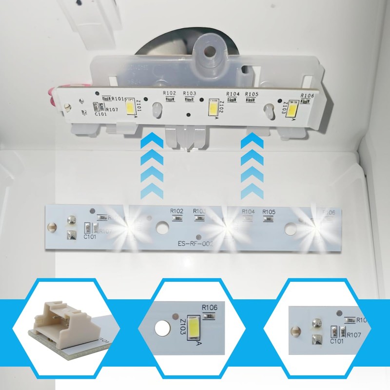 5 Pack WR55X26671 Freezer LED Light Board Replacement for GE