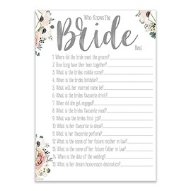 Who Knows The Bride Best Hen Party Games Floral Vintage Boho Design Hen Party Accessories WKBB