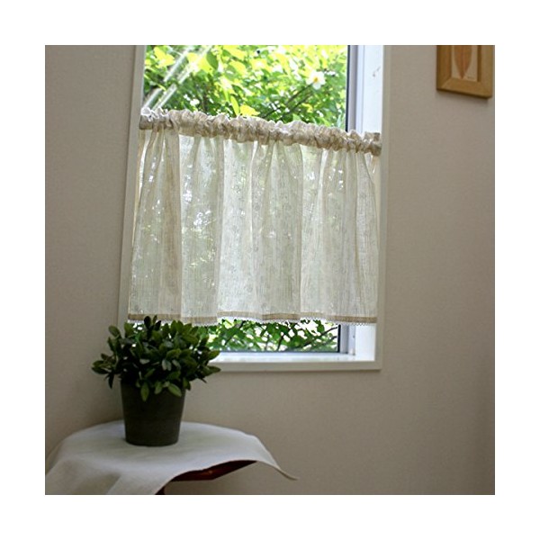 sunnydayfabric Cafe Curtain: Linen Wind Series Natural