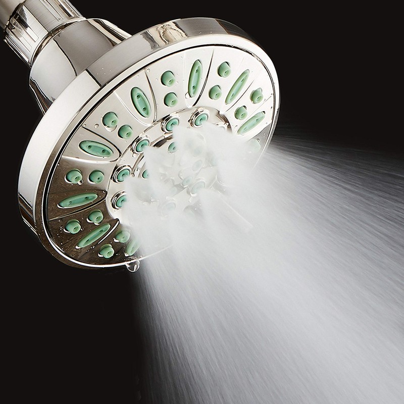 AquaDance Antimicrobial/Anti-Clog High-Pressure 6-setting Shower Head, Microban Nozzle Protection from