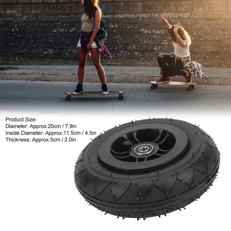 Skateboard Wheels, 8inch Mountain Skateboard Wheel with Pneumatic Tire, Longboard