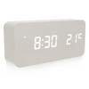 Digital Alarm Clock, Wooden Table Clock, LED Time Display, 3