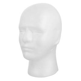 BIUDECO Mannequin Head Display Wig Head Model for Hairstylists, Wig Makers, Fashion Designers, DIY Enthusiasts - Male, White, Froth