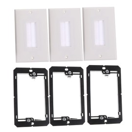 IWOWHERO 3pcs Single Brush Wall Plates Low Voltage Mounting Bracket for Easy Cable Access Thermoplastic for Home Theater and Audio Installations