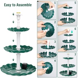 AISITIN 3 Tiered Bird Bath with 3.5W Solar,DIY Solar Fountain and Suitable for Bird Bath