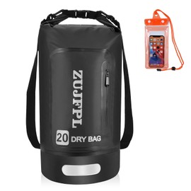 ZUJFPL Dry Bag Waterproof Floating Backpack 10L/20L/30L,Waterproof Bag for Women Men,Roll Top Dry Compression Sack Keeps Gear Dry for Boating, Kayaking, Surfing, Rafting and Fishing (black, 20L)