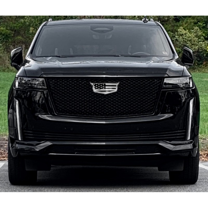 American Black Flag Aluminum Overlay Grill Front Taigate Emblems Set