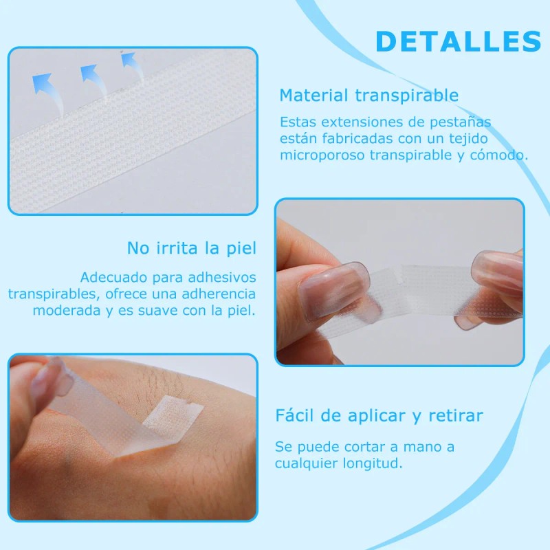 Cintas Extension Pestañas Micropore Transpirable Blanco