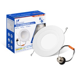 mw LED Can Lights,2700K/3000K/3500K/4000K/5000K, 5CCT LED Recessed Lighting, IC & Wet Rated, Energy Star, ETL and California JA8 Certified (1, 6 inch-Baffle Trim)