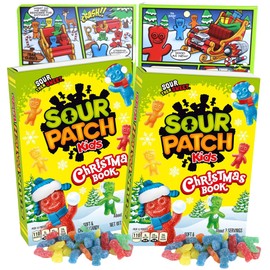 Sour Patch Kids Christmas Candy Book, Holiday Stocking Stuffer Gifts (Pack of 2)