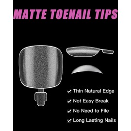 ToeNail Tips, BORNBYME 120 PCS 12 Size Manicure Fake Toe Nails French False Nails for Acrylic Nail Tips Full Cover Foot Tips