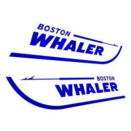 Imagnt Studio Set of 2 Boston Whaler Decals for Boat Hull, Marine Grade Restoration Sticker kit (King Blue, 12 inches)