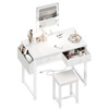 Lufeiya Small Makeup Vanity Desk with Fabric Drawers, 32 inch