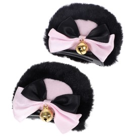 Beavorty 1 Pair Cute Bear Ears Hair Clips with Bow Kawaii Clips for Cosplay Festivals Parties Adorable Hair Accessories for Everyday Wear