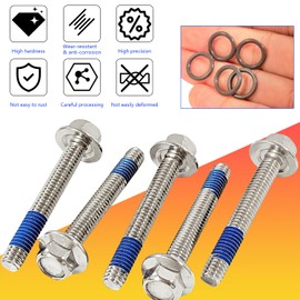 BIGLKNM Inner Primary Bolt & O-Ring Fit for FXD FLST FXST FLT FLHC FXBR Repalce for 15-1457 022205; 304 Stainless Steel Bolt and Fluorine Rubber O-Rings