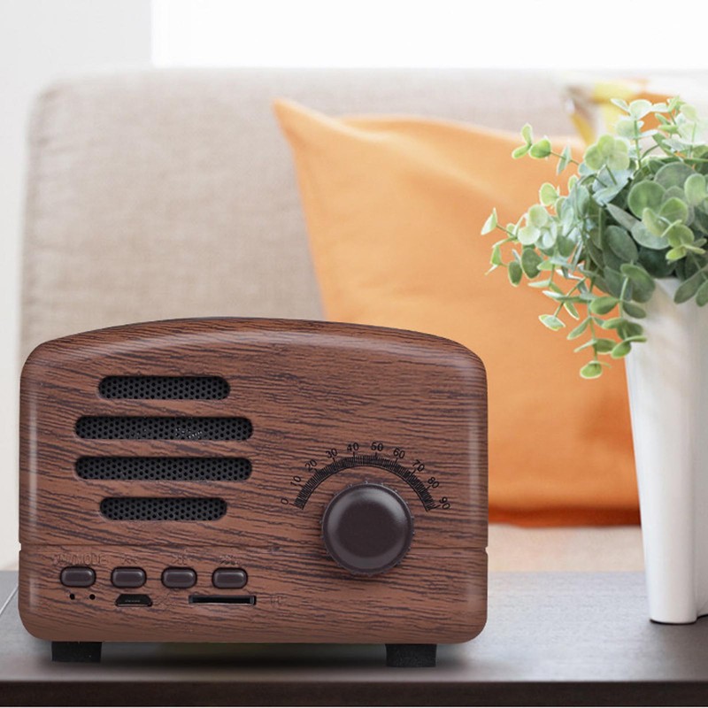 Vintage Bluetooth Speaker Multifunction Innovative Plug in Card Strong Bass
