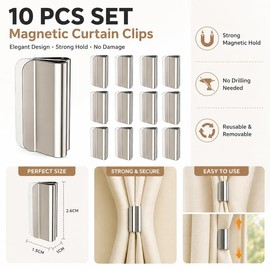 10pcs Magnetic Curtain Clips, Curtain Tie Backs for Home Decor