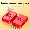 Red 3-Prong Outlet Splitter & Plug Extender - Converts 2
