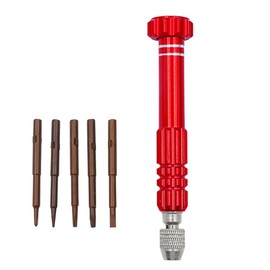 5-in-1 Multifunctional Small Magnetic Precision Pocket Mini Screw Driver Set for Eyeglass,Watch, Smartphone, Tablet, Jewelry Repair Tool Kit-Red
