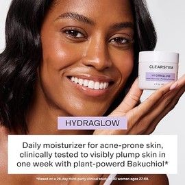 CLEARSTEM Hidratante de células madre HYDRAGLOW - Bakuchiol + escualeno - Hidratante facial para piel joven - Todo tipo de piel - Productos para el cu