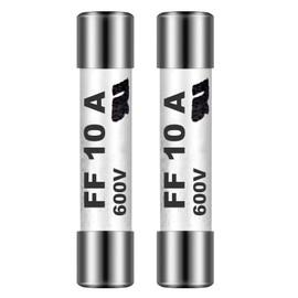 FF10A 600V Multimeter Fuse Very Fast Acting 10A Fuse Brass, Nickel-Plated Fuse 6.3 x 32mm for Fluke Multimeter (Set of 2)