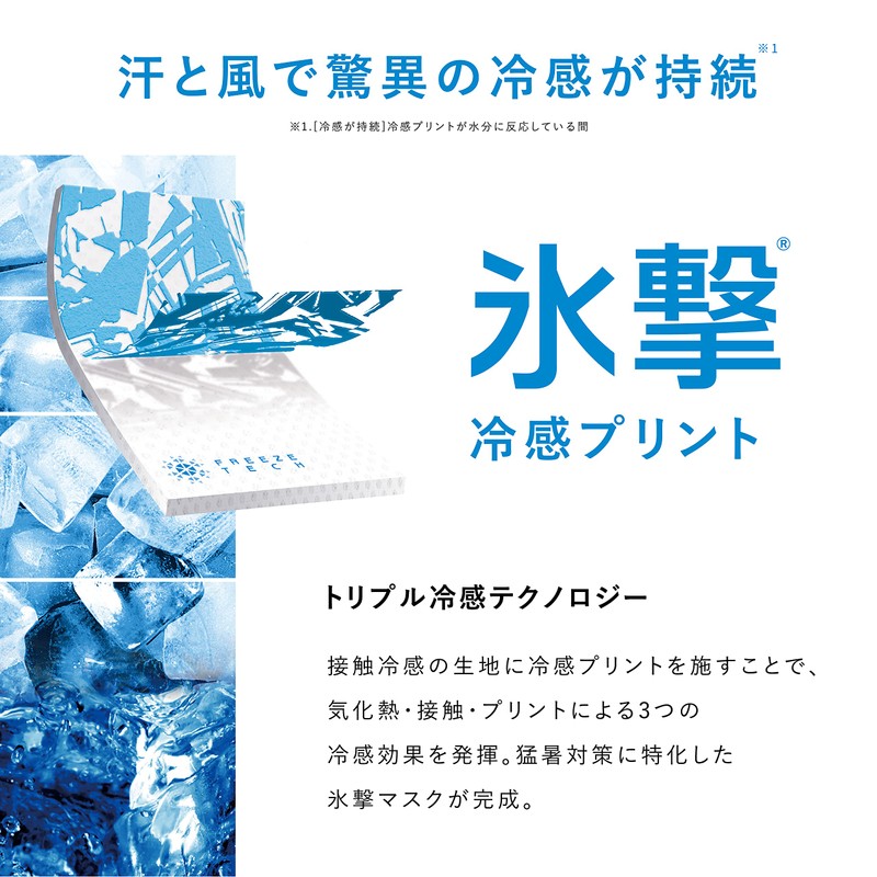 FREEZE TECH Ice Attack, Cooling Sensation + Deodorizing, Etiquette Mask,