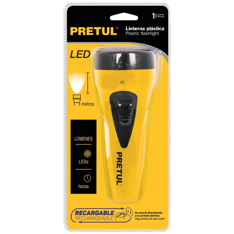 LED rechargeable flashlight, 30 lumens, Pretul