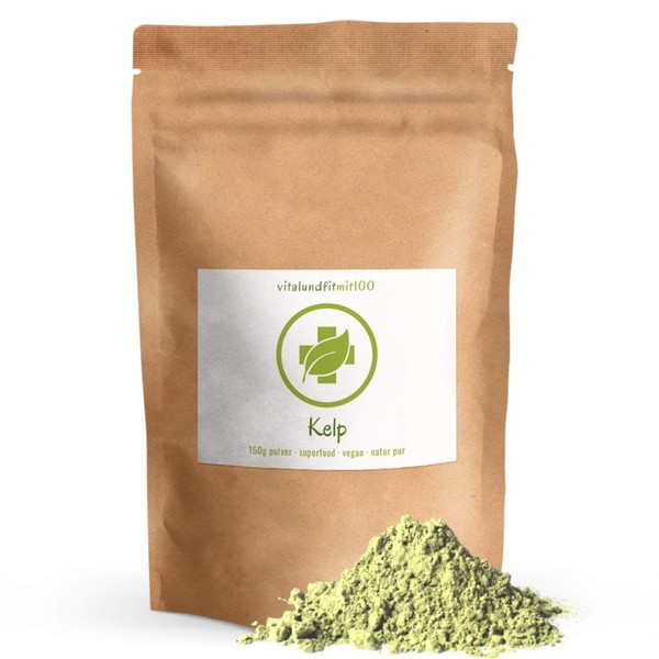 Kelp Powder - 150 g - Natural Iodine Source - with Kosher Certification - 100% Vegan & Pure - Raw Food Quality - Gluten Free - No Additives and Additives - Best Quality from France