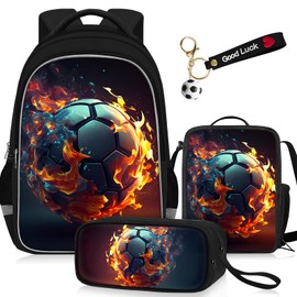 School Backpack For Boys - 4pcs Basketball Boys Backpack With Lunch Box And Pencil Case For Kids Children Teens Elementary Middle School - Boys Backpacks Ages 6-18，17″ Sports Bookbag Travel Back Pack