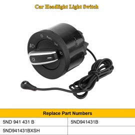 5ND941431B Car Headlight Light Switch with Light Sensor Module Fit For VW Golf Jetta GTI MK5 MK6, Caddy, Rabbit, Tiguan, Touran