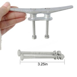VEITHI Dock Cleats 6 inch with Fastener,Hot Dipped Galvanized Cast Iron Boat Cleat Dock Boat Cleats, Rope Cleat Boat Dock Cleats Ideal for Dock, Decks, Piers for Tying up Boats,Marine Decor (8 Pack)