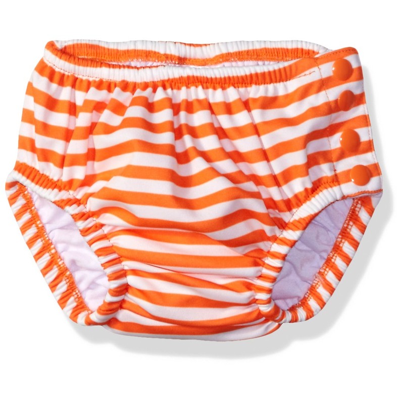 KIKO & MAX Boys' Absorbant Reusable Swim Diaper, Monkey (Orange),
