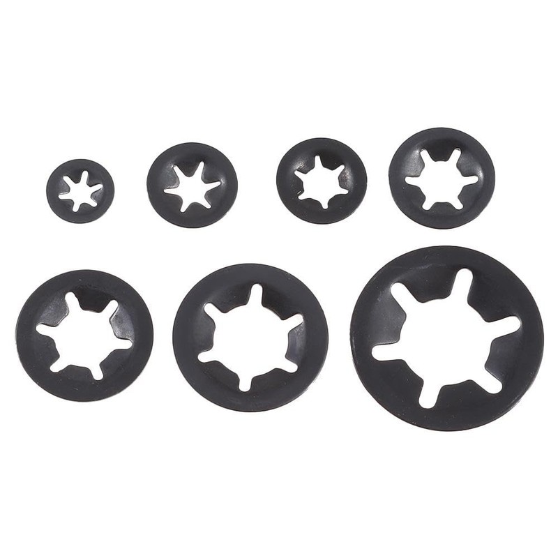 Fudeshe 260pcs 7 size Internal Tooth Star Lock Washers,Push Nuts