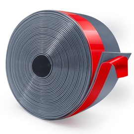 Wide Silicone Weather Stripping Door Seal with Strong Adhesive 2" x 20 ft, Draft Stopper for Garage, Shower & Sliding Doors - Gap & Under Door Protection, Gray