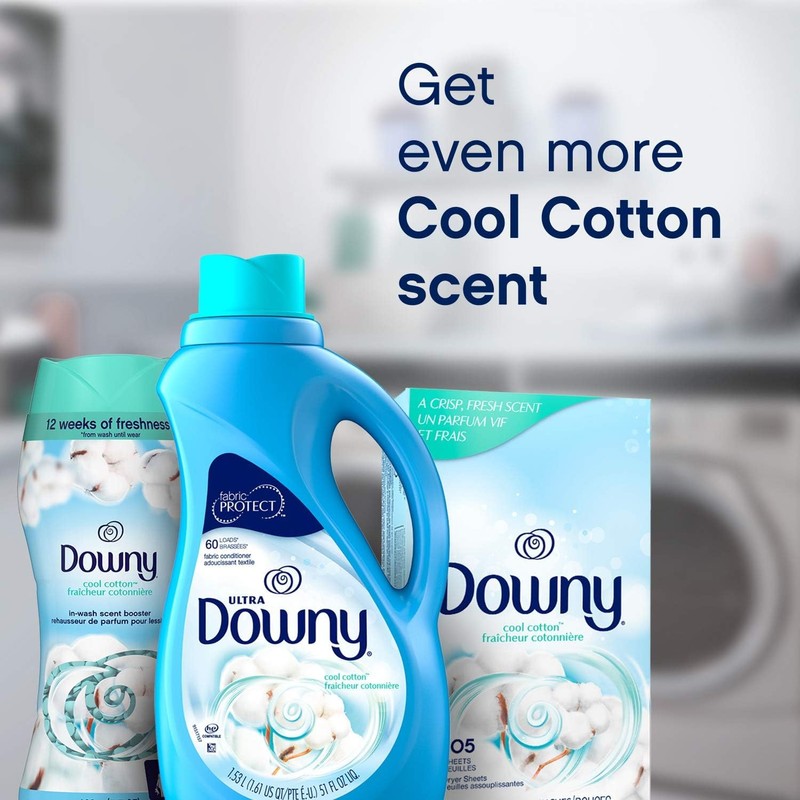 Downy Dryer Sheets Laundry Fabric Softener, Cool Cotton, 240 Count,