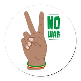CafePress No War 5.5" Round Car Magnet Magnetic Bumper Display